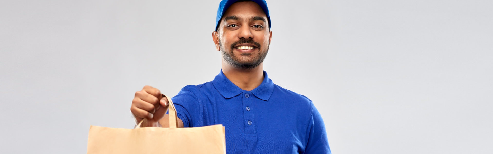 delivery man smiling